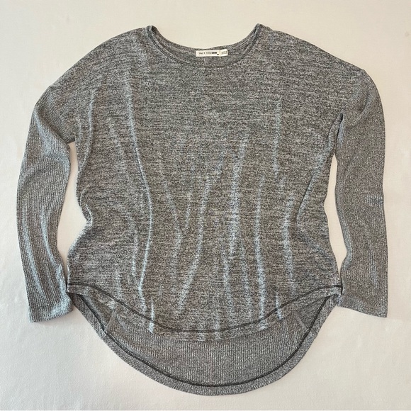 rag & bone Tops - Rag & Bone Jean Women's Grey Ribbed Knitted Long Sleeve Pullover Top Size S/P